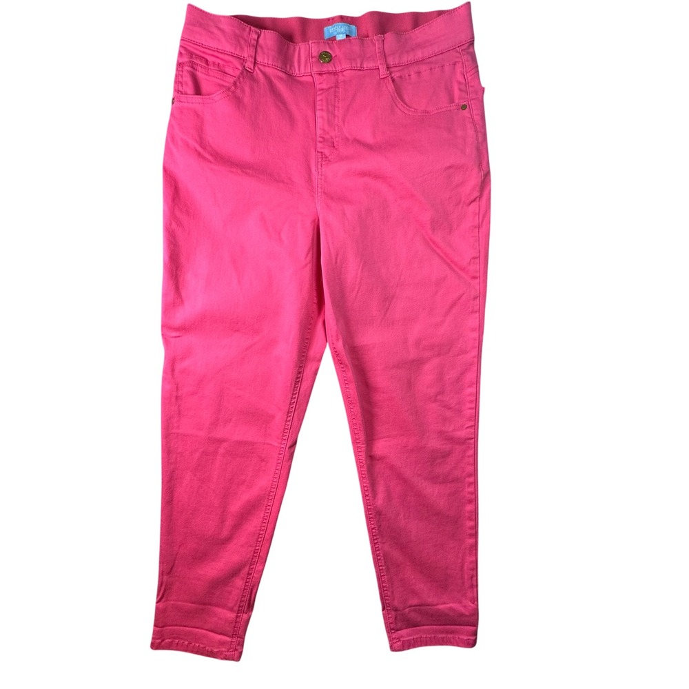 Draper James RSVP Pink Ankle Pants Preppy Barbiecore Stretch Size 16 Pink